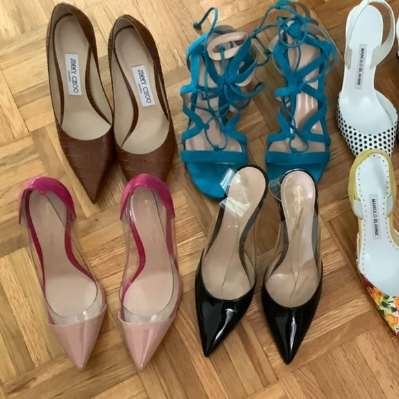 Love Chestnut Croc Embossed Pointed Toe Pump - Picture 2 of 8